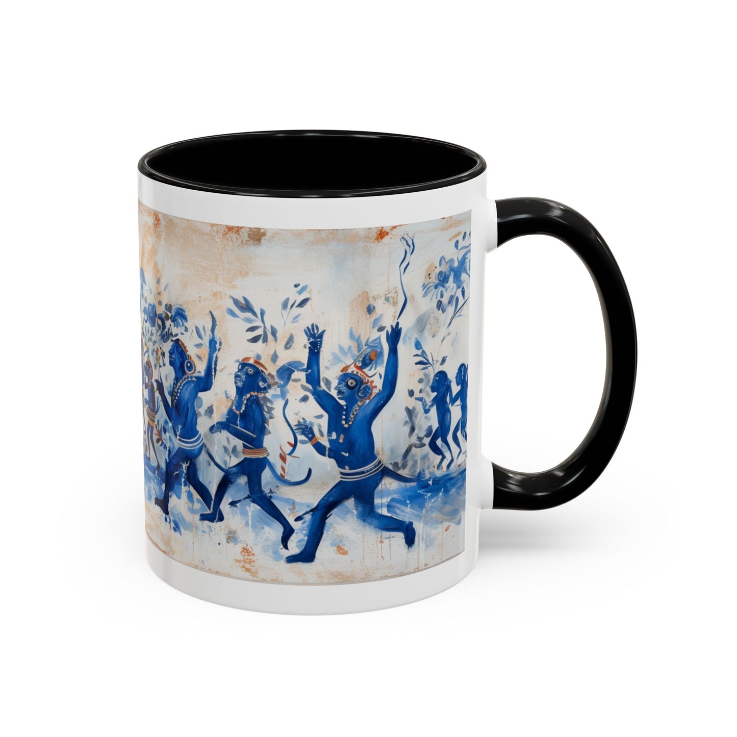 Minoan Blue Monkeys Accent Coffee Mug (11, 15oz)