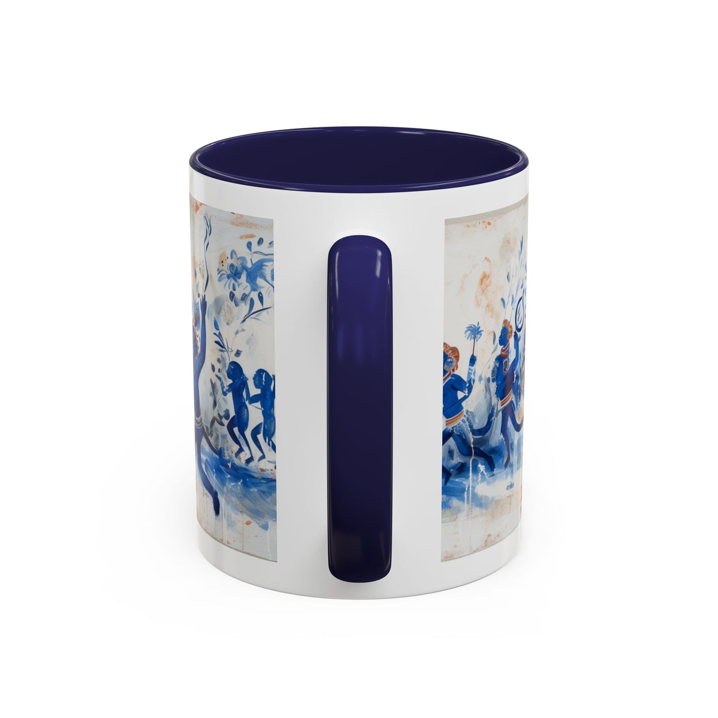 Minoan Blue Monkeys Accent Coffee Mug (11, 15oz)