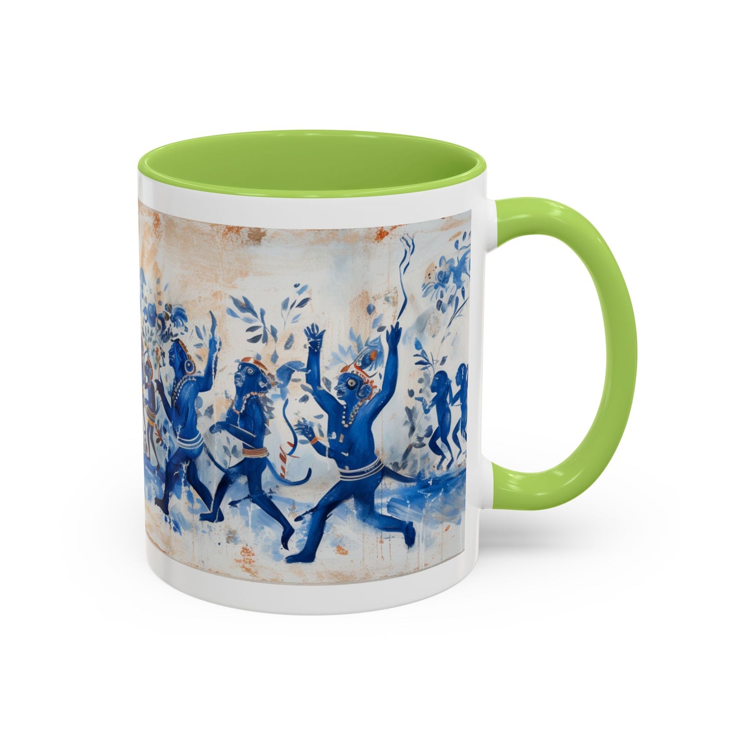 Minoan Blue Monkeys Accent Coffee Mug (11, 15oz)