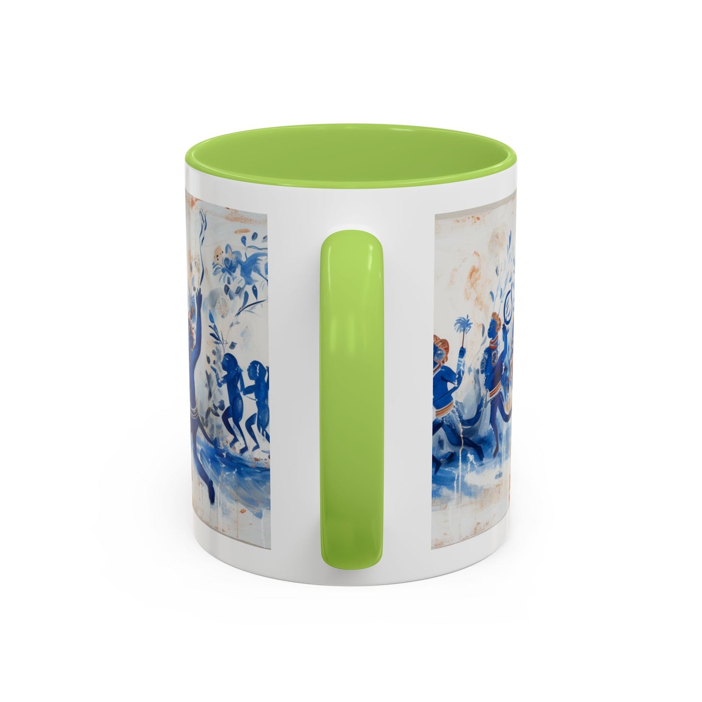 Minoan Blue Monkeys Accent Coffee Mug (11, 15oz)