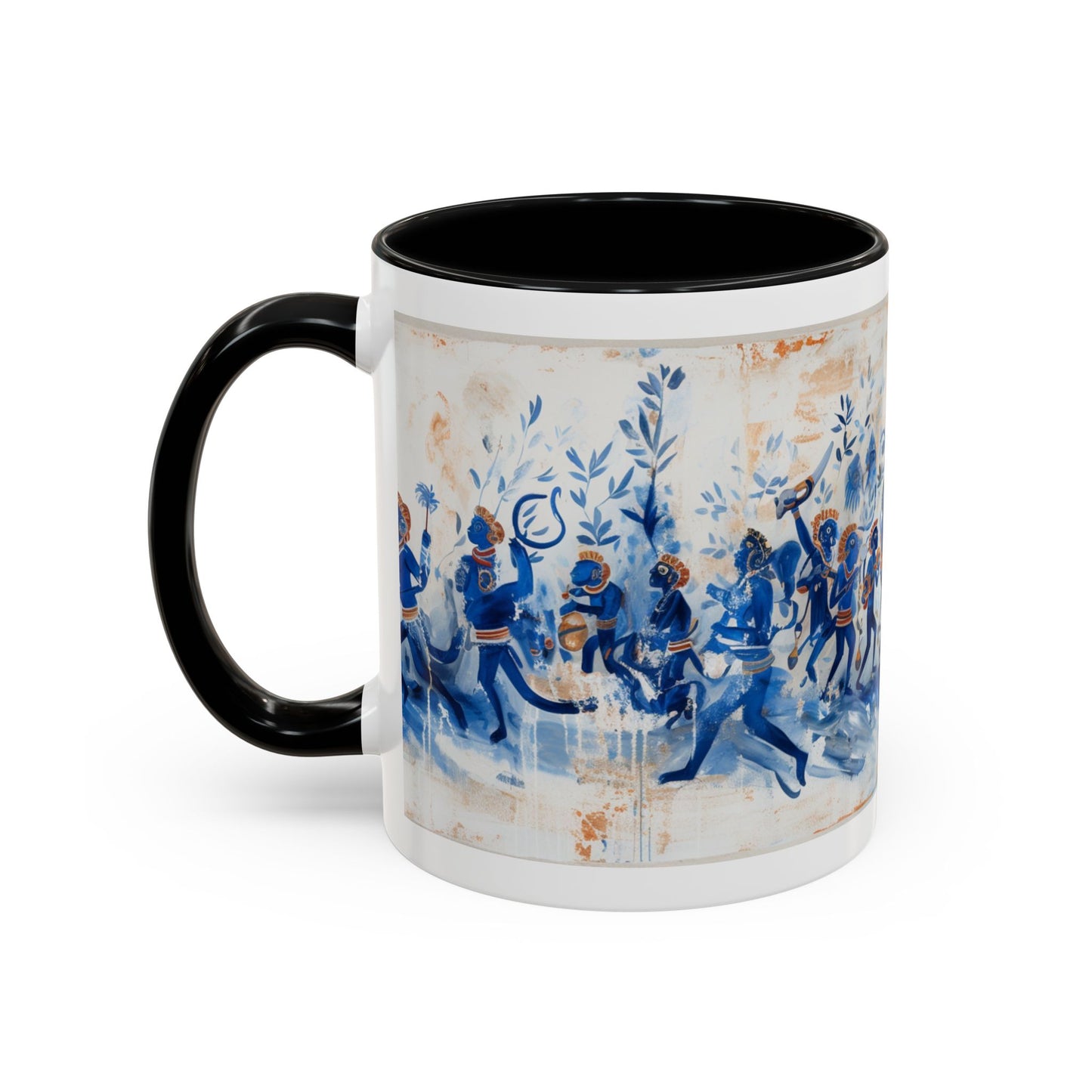 Minoan Blue Monkeys Accent Coffee Mug (11, 15oz)