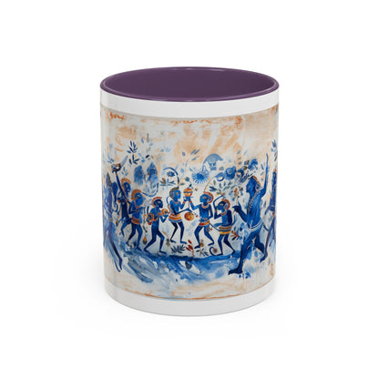 Minoan Blue Monkeys Accent Coffee Mug (11, 15oz)