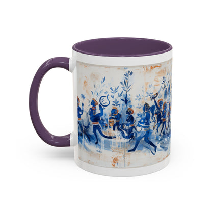 Minoan Blue Monkeys Accent Coffee Mug (11, 15oz)