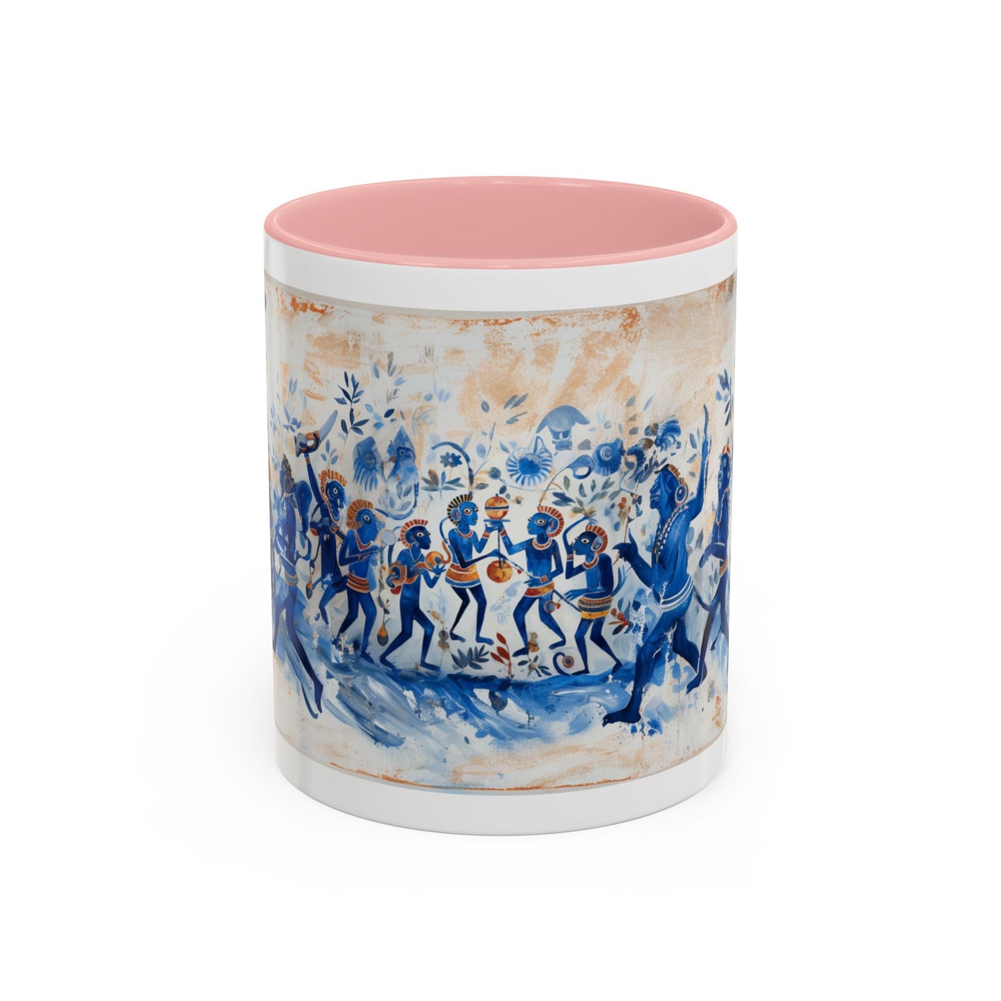 Minoan Blue Monkeys Accent Coffee Mug (11, 15oz)