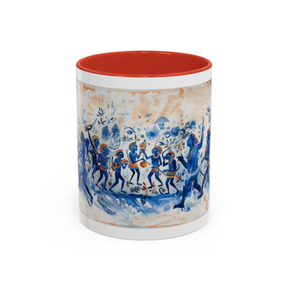 Minoan Blue Monkeys Accent Coffee Mug (11, 15oz)