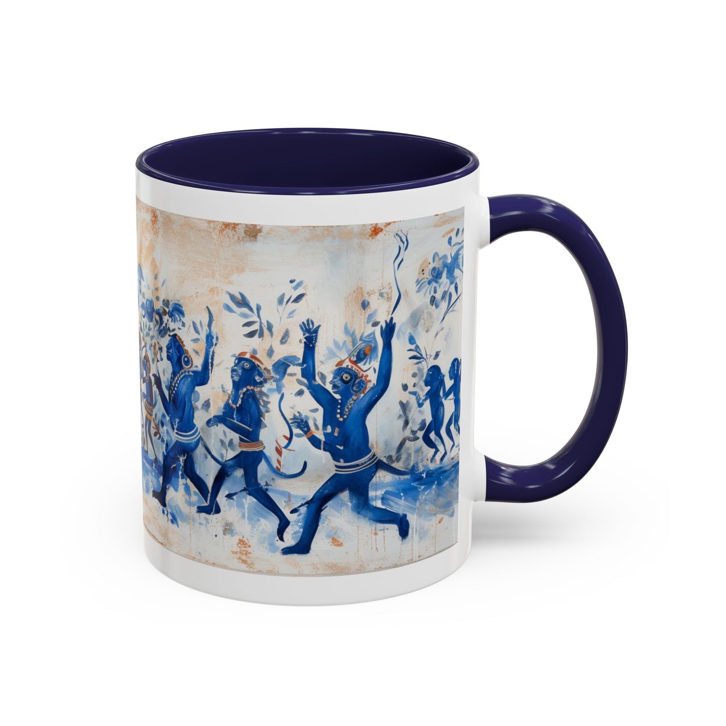 Minoan Blue Monkeys Accent Coffee Mug (11, 15oz)