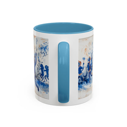 Minoan Blue Monkeys Accent Coffee Mug (11, 15oz)