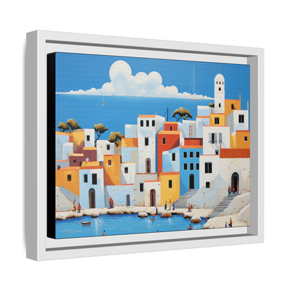 Greek-Style Landscape Matte Canvas, Framed (Multi-color)