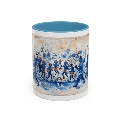 Minoan Blue Monkeys Accent Coffee Mug (11, 15oz)