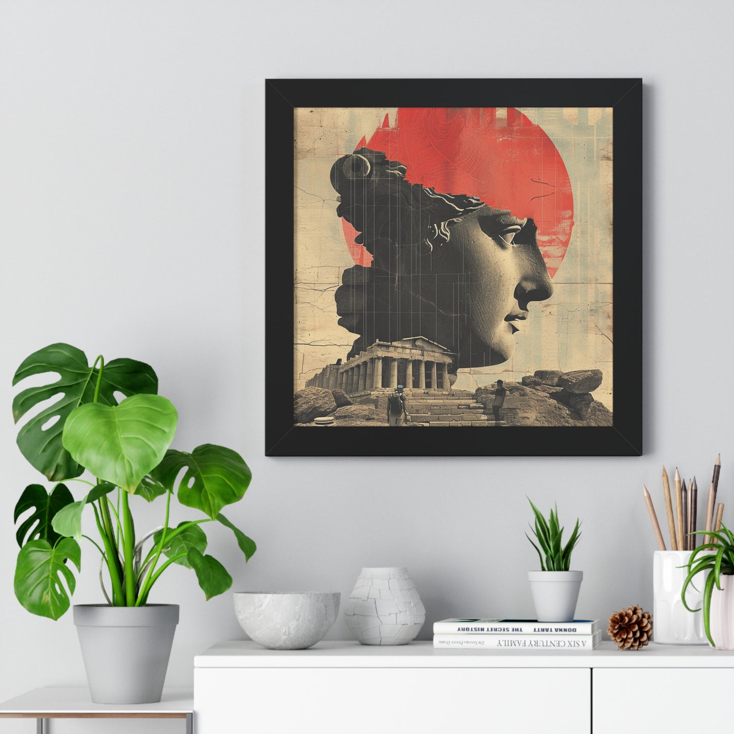 Greek-Style Retro, Framed Vertical Poster