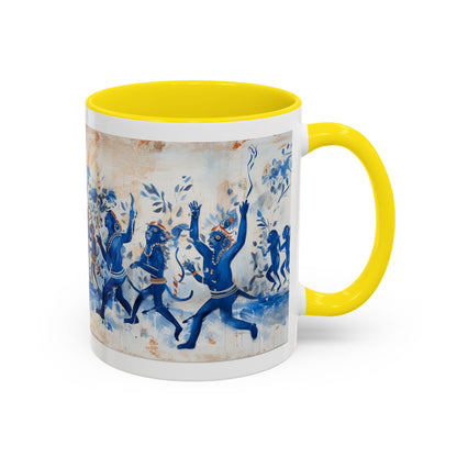 Minoan Blue Monkeys Accent Coffee Mug (11, 15oz)